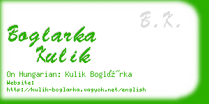 boglarka kulik business card